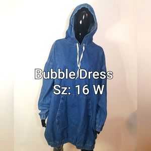 NWT Boohoo Denim Bubble Dress Sz 16 Brand New